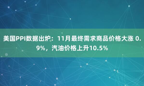 美國(guó)PPI數(shù)據(jù)出爐:11月最終需求商品價(jià)格大漲 0.9%,汽油價(jià)格上升10.5%