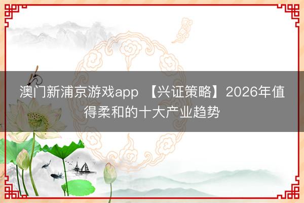 澳門新浦京游戲app 【興證策略】2026年值得柔和的十大產(chǎn)業(yè)趨勢