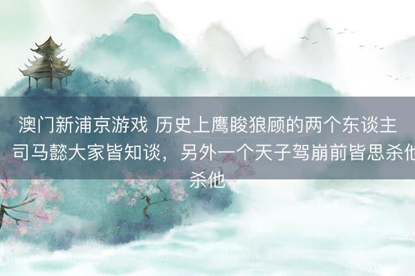 澳門新浦京游戲 歷史上鷹脧狼顧的兩個東談主，司馬懿大家皆知談，另外一個天子駕崩前皆思殺他
